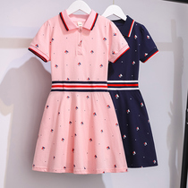 Girls' children's clothing summer dress college style dress net red dirt children short-sleeved little girl skirt