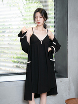 Sandro Vicari2021 years Fall pyjamas woman pure cotton long sleeves in long sleeves Lace Lace Casual Sleeping Dress