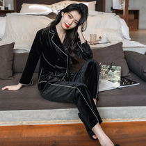 Sandro Vicari Golden Velvet Pyjamas Woman 2021 Autumn Winter New Advanced Senses Long Sleeve Home Suit Suit