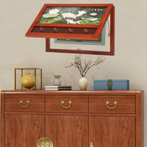 New Chinese Electric Meter Box Decoration Painting Electric Gate Box Total Switching Power Supply Home Jade Pendant Solid Wood Power Distribution Shelter Box