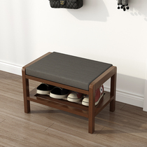 Walnuts Wood Changing Bench Solid Wood Shoe Cabinet Home minimalist Nordic doorway Entry can be sat on a shoe-stool shoe rack bench