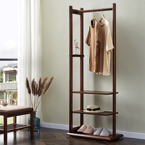 Full Walnuts Wood Hung Hanger Ground Bedroom Solid Wood New Chinese Style Minimalist Clothes Rack Shelf Living Room Folk Hangers