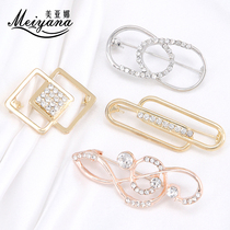 Pearl waist button Anti-light decoration female brooch Skirt pants pin dark buckle fixed clothes button accessories