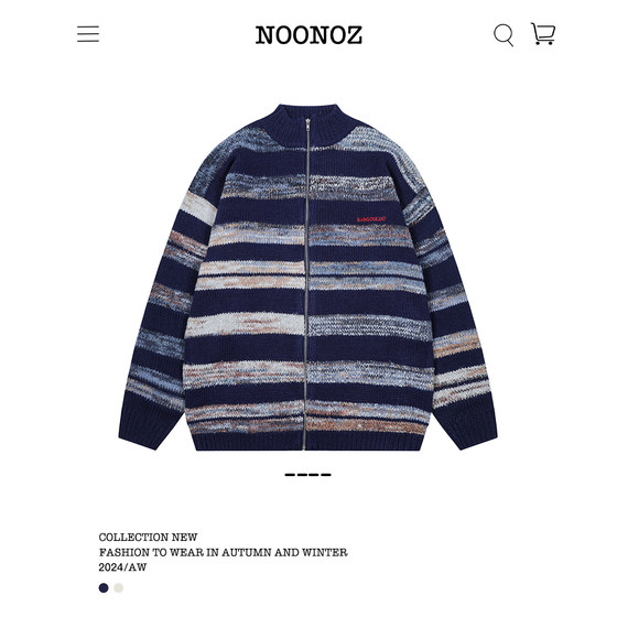 NOONOZ retro contrasting striped long-sleeved cardigan sweater men's autumn and winter lazy fashion brand couple outfit American knitted sweater
NOONOZ retro contrasting striped long-sleeved cardigan sweater men's autumn and winter lazy fashion brand couple outfit American knitted sweater