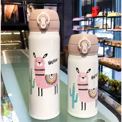 Korean version of ins male and female students 304 stainless steel thermos cup cartoon cute hipster water Cup couple girlfriends Cup