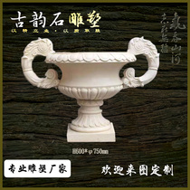 Sandstone flower pot European flower fork villa outdoorplanted flower mantle garden landscape decoration art steel