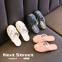 British Next Street children's slippers Summer new girl anti-skid soft bun head little princess beach shoes