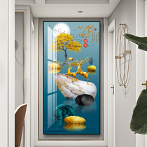 New Chinese family and rich porch decorative painting living room entrance entrance mural corridor aisle end Crystal porcelain hanging painting