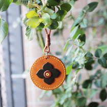 Persimmon leather bag jewelry pendant handmade custom cute car pendant keychain pendant pendant