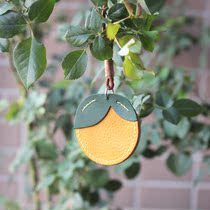 Orange leather bag jewelry pendant handmade custom cute car pendant keychain pendant pendant