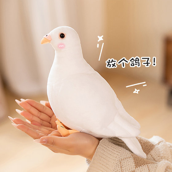 White doll children's doll simulated plush little pigeon carrier pigeon peace dove magpies plush toy simulated bird rag
White doll children's doll simulated plush little pigeon carrier pigeon peace dove magpies plush toy simulated bird rag