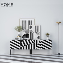 home minimalist modern zebra TV cabinet light and luxurious toasted creative living room TV cabinet Chest Type Customised