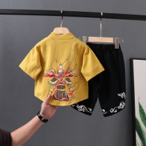 Childrens Tang suit boy summer dress baby Hanfu Chinese style Boy summer suit national wind thin handsome tide