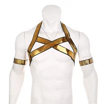 Golden Harness Man Body Chest Strap Sexy bondage Fetish Ling