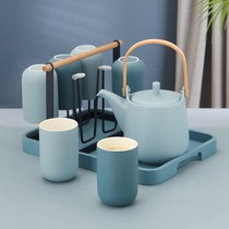 Morandi Nordic water furniture suit Home water glass suit living room tea cup minimalist with tray 6 only cup holder