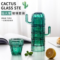Nordic Wind Cactus INS Wind Glass Beer Cups Suit Minimalist Home Water Glasses Creative Cute Teen Tea Cup