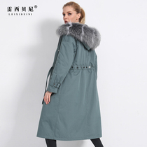 2021 Winter new Parker womens coat long fur one rabbit hair liner fur coat