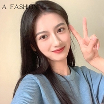 Wig female long hair full head set real hair silk real hair fashion long straight hair hand needle lace seamless natural hair set