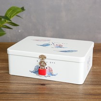 Delicate and beautiful iron box with lock small box to contain cute girl secret little things item collection box