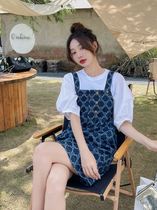 Denim Blue Braces Skirt Summer Women Design Sensation Small Crowd 2022 New Retro Little Sub Sweet Cool Wind Even Dress