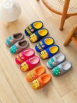 Home Childrens Bag Heel Cotton Slippers Boys Anti Slip Bag Feet Cartoon Plush Autumn Winter Warm Women Baby Slippers Toddlers