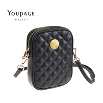 youpage mini single shoulder bag female slanted satchel genuine leather bag lamb leather cell phone bag soft pileger bag