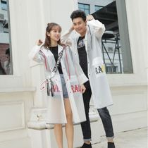 Raincoat Woman Full Body Small Male Electric Car Adult Student Transparent Conjoined Long-style Visor Pocket to ride