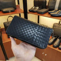 BV WHQN MAQH new wallet mens young calf skin hand weaving embroidery long handbag