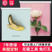 Perforated roller shutter curtain lifting hand kitchen toilet bathroom light and luxurious roll-out window all-shielded roller shutters