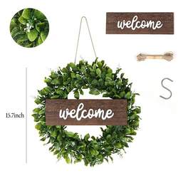 Door decoration wooden hanging board cabbage leaf fruit artificial plant fake flower simulation garland pendant Christmas decoration