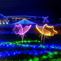 Iron Art Hollowed-out Butterfly Sculpture Creative Stainless Steel Wire Insect Animal Garden Forest Landscape small Nightglow Adornment