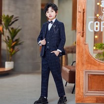 Children's suit three-piece suits handsome British suit little host piano performance show boy dress