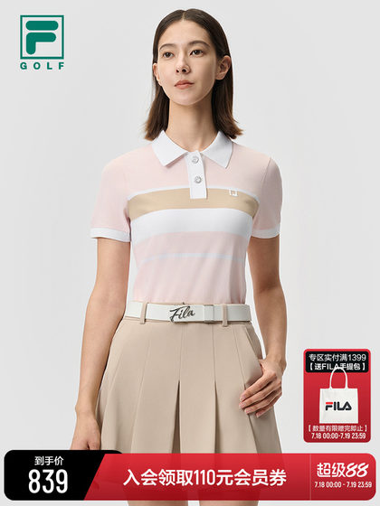 Fila 파일 골프 단축 폴로 셔츠 여자 니트 스웨터 2025 여름 새로운 스포츠 슬림 티셔츠 Fila 파일 골프 단축 폴로 셔츠 여자 니트 스웨터 2025 여름 새로운 스포츠 슬림 티셔츠
