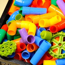 Childrens water pipe building blocks assembled boys 1-2 baby 9 Puzzle Force Development 7 Parquet Plastic Children Toys