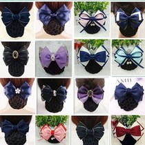 Korean professional floral headdress net pocket jewelry top clip hairclip hair accessories bank nurse hotel bow work floral headdress