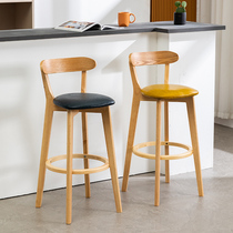 Bar Bar and Chair Solid Wood Bar Bar with Nordic American high foot bar modern minimal milk tea shop Island Bar Chair