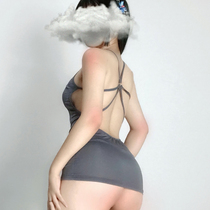 Steal your cat: Half overdraft half desire summer High level Sensation Dew Back Fire Hot sexy harness Sleeping dress Hip Short Skirt Woman