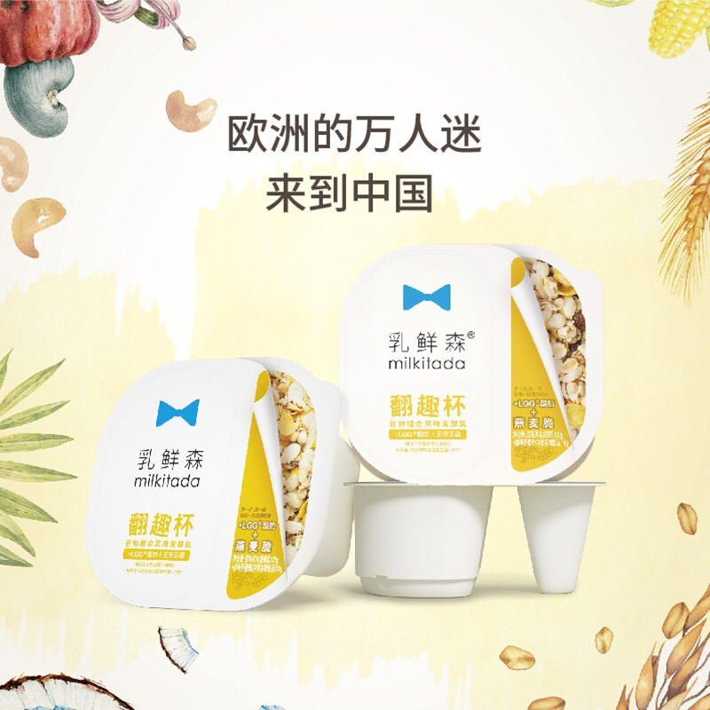 乳鲜森翻趣杯风味发酵乳12杯 益生菌折叠低温酸奶 零食代餐