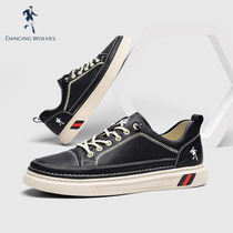 Co-dance with wolves Black Color Palette Shoes Mens Foot Pedal Summer Mens Shoes Brands Low Bunch of Summer Leather Casual Leather Shoes