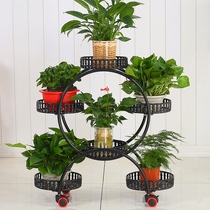 Net red flower stand balcony flower shop display stand balcony living room simple floor shelf fleshy green rose pot stand