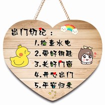 Go out and remind the signs to remind the close of the natural gas with the key with the hand mechanism Hydropower Window Cue Cards Wood Custom