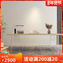 Modern Nordic solid wood acrylic computer desk home desk office table living room simple conference table negotiation table