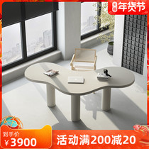 Nordic simple solid wood computer desk home desk minimalist personality desk creative homestay oval conference table