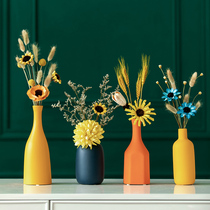 Small Vase 2021 New Nordic Light Lavish Ceramic Home Living Room Wine Cabinet Bookcase Flower Arrangement Dry Flower Decoration Pendulum
