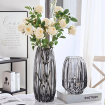 Lily Exclusive Vase Nordic Light Lavish Glass Transparent Living Room Flower Arrangement Fugui Bamboo Rose Lily Table Hem