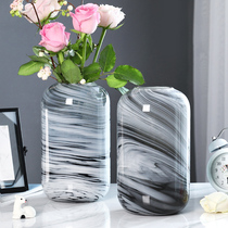 Vase Mesh Red Flowers Bottle Light Lavish Creative Glass Transparent Home Living-room Insert Vase Swing Piece Eurostyle Table Decoration