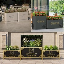 Outdoor stainless steel flower box iron flower tank segmentation fence outdoor shopping building combined flower basin custom
