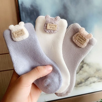 Childrens small socks 0 Baby men and women Thickened Winter Spring Autumn Warm Clothing socks Pure cotton Moon freshmen 3-to-baby