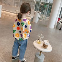 Fried Street sweater girl suit childrens clothing 2021 new spring and autumn foreign atmosphere big childrens net red leisure Korean version two pieces