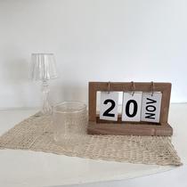 Desk Face Day Style Wooden Calendar Small Swing Piece Nordic Creative Minimalist Modern Student Bedroom Desk Calendar Decorations